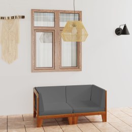  2-osobowa sofa z ciemnoszarymi poduszkami, drewno akacjowe Lumarko!