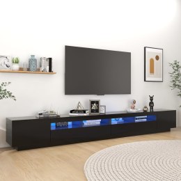  Szafka pod TV z oświetleniem LED, czarna, 300x35x40 cm Lumarko!