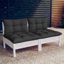  2-osobowa sofa ogrodowa z antracytowymi poduszkami, sosnowa Lumarko!
