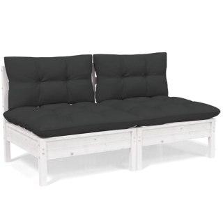  2-osobowa sofa ogrodowa z antracytowymi poduszkami, sosnowa Lumarko!