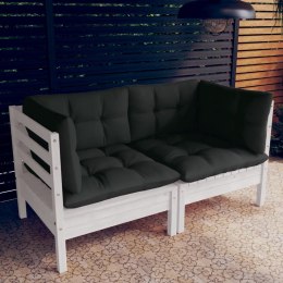  2-osobowa sofa ogrodowa z antracytowymi poduszkami, sosnowa!