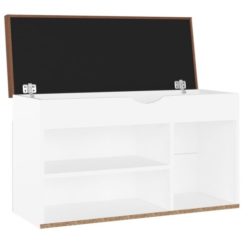  Ławka na buty z poduszką, biała, 80x30x47 cm, płyta wiórowa Lumarko!