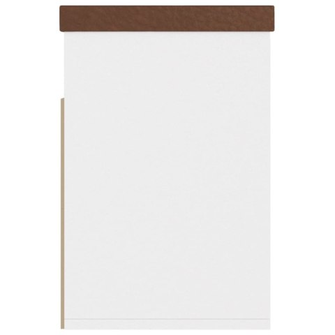  Ławka na buty z poduszką, biała, 80x30x47 cm, płyta wiórowa Lumarko!