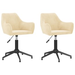  Obrotowe krzesła stołowe, 2 szt., kremowe, aksamitne Lumarko!