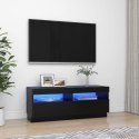  Szafka pod TV z oświetleniem LED, czarna, 100x35x40 cm Lumarko!