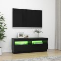  Szafka pod TV z oświetleniem LED, czarna, 100x35x40 cm Lumarko!