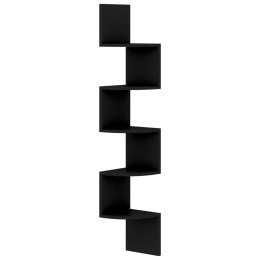 Lumarko Narożna półka ścienna, czarna, 19x19x123 cm, płyta wiórowa