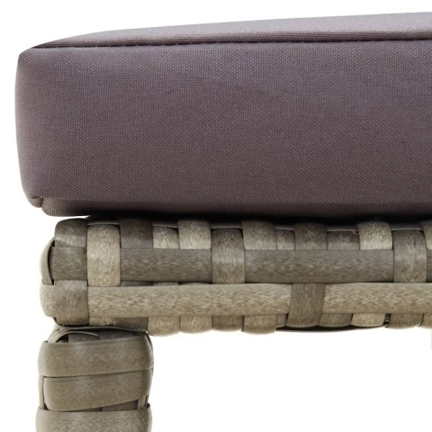  Stołki ogrodowe z poduszkami, 4 szt., polirattan, szare Lumarko!