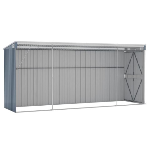  Szopa ogrodowa, mocowana do ściany, szara, 118x382x178 cm Lumarko!