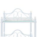  Stolik nocny ze stali i hartowanego szkła, 45x30,5x60 cm, biały Lumarko!