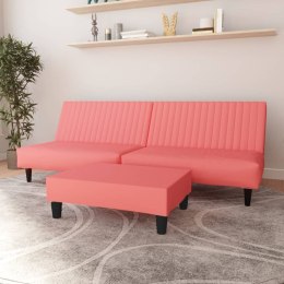  2-os. kanapa z podnóżkiem, różowa, tapicerowana aksamitem Lumarko!