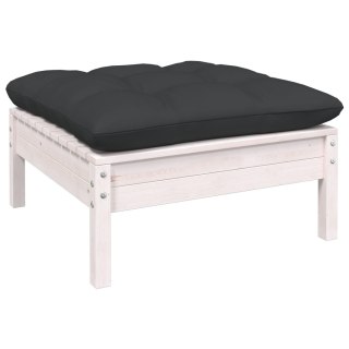  2-osobowa sofa ogrodowa z poduszkami, biała, drewno sosnowe Lumarko!
