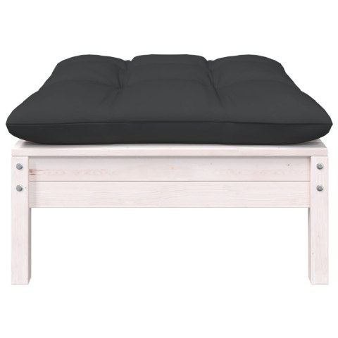  2-osobowa sofa ogrodowa z poduszkami, biała, drewno sosnowe Lumarko!