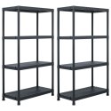  Regały magazynowe, 2 szt., czarne, 60x30x138 cm, plastikowe Lumarko!