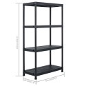  Regały magazynowe, 2 szt., czarne, 60x30x138 cm, plastikowe Lumarko!