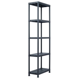  Regały magazynowe, 5 szt., czarne, 125 kg, 60x30x180 cm Lumarko!