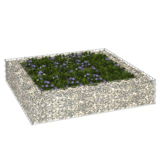  Podwyższona donica gabionowa, galwanizowana stal, 100x100x20 cm Lumarko!