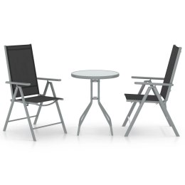  3-cz. zestaw mebli bistro, aluminium i textilene, srebrny Lumarko!