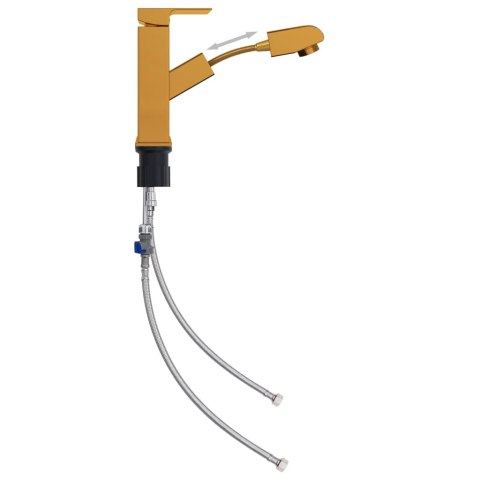  Bateria umywalkowa z wyciąganą wylewką, złota, 157x172 mm Lumarko!