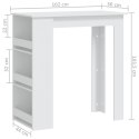  Stolik barowy z półkami, biały, 102x50x103,5 cm, płyta wiórowa Lumarko!