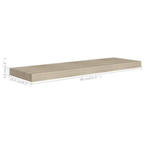  Półka ścienna, kolor dębowy, 80 x 23,5 x 3,8 cm, MDF Lumarko!
