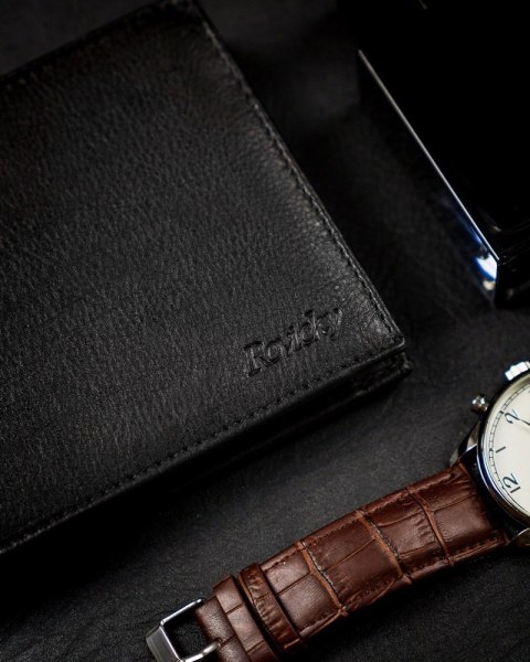  Poziomy Portfel Męski Ze Schowkiem Na Suwak, Skóra Naturalna, Rfid Stop !