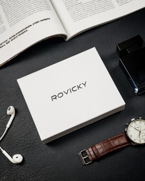  Poziomy Portfel Męski Ze Schowkiem Na Suwak, Skóra Naturalna, Rfid Stop !