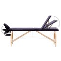 Składany stół do masażu, 3 strefy, drewniany, fioletowy Lumarko!