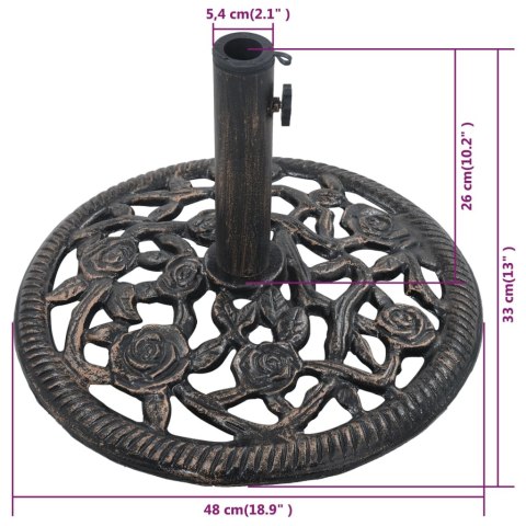  Podstawa pod parasol, kolor brązu, 12 kg, 48 cm, żeliwo Lumarko!