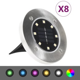  Solarne lampy gruntowe LED, 8 szt., kolory RGB Lumarko!