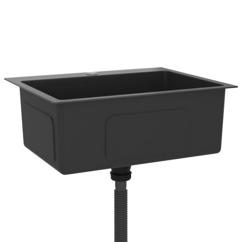  Ręcznie robiony zlew kuchenny, czarny, stal nierdzewna Lumarko!