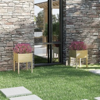  Donice ogrodowe, 2 szt., 50x50x70 cm, lite drewno sosnowe Lumarko!
