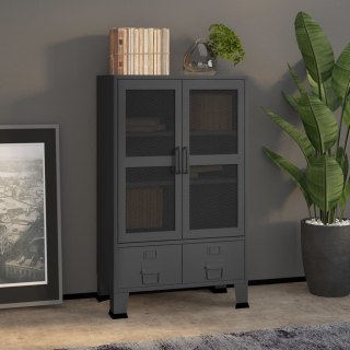  Szafka w stylu industrialnym, antracyt, 70x40x115 cm, metalowa Lumarko!