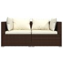  2-osobowa sofa z poduszkami, brązowa, polirattan Lumarko!