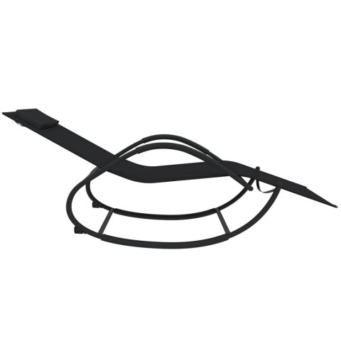  Bujane leżaki, 2 szt., czarne, stal i tkanina textilene Lumarko!