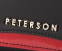 Czarny portfel damski skórzany z akcentem — Peterson