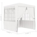  Namiot imprezowy ze ściankami, 2x2 m, biały, 90 g/m² Lumarko!
