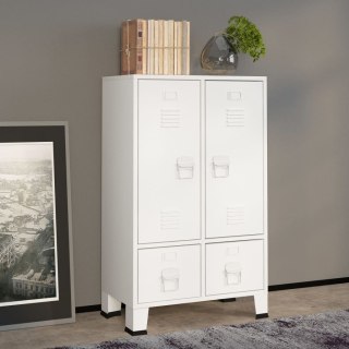  Szafa w stylu industrialnym, biała, 67x35x107 cm, stal Lumarko!