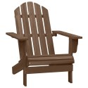 Krzesło ogrodowe Adirondack ze stolikiem, jodłowe, brązowe