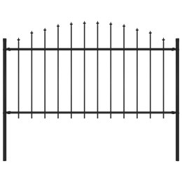  Panel ogrodzeniowy z grotami, stal, (1,25-1,5) x 1,7 m, czarny Lumarko!