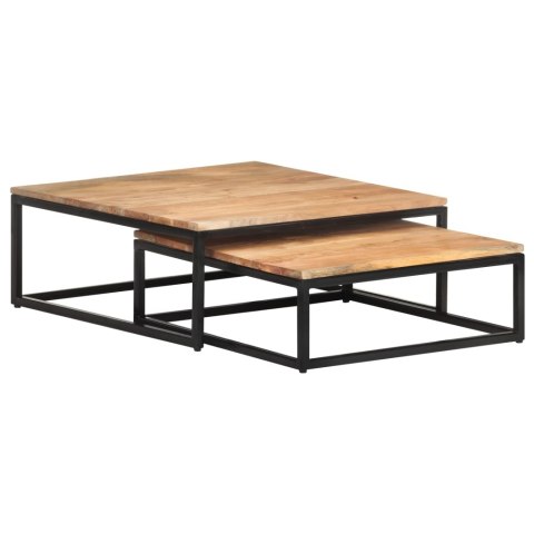  Stoliki kawowe wsuwane pod siebie, 2 szt., lite drewno akacjowe Lumarko!