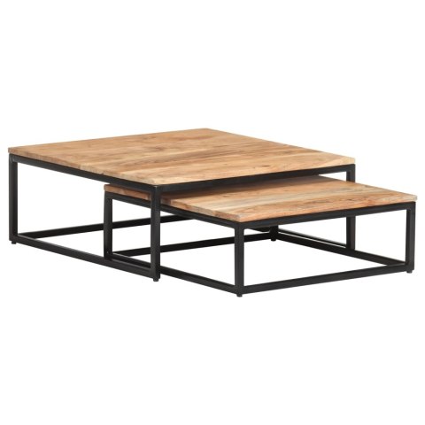  Stoliki kawowe wsuwane pod siebie, 2 szt., lite drewno akacjowe Lumarko!