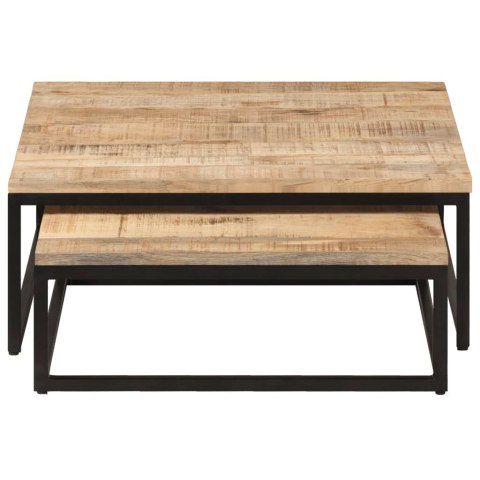  Stoliki kawowe wsuwane pod siebie, 2 szt., lite drewno mango Lumarko!