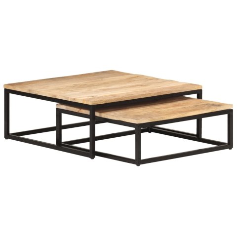  Stoliki kawowe wsuwane pod siebie, 2 szt., lite drewno mango Lumarko!