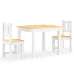  3-cz. zestaw dziecięcy, stolik i krzesła, biało-beżowy, MDF!