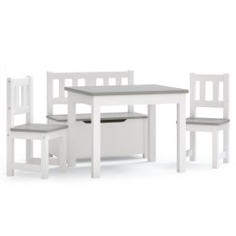  4-cz. zestaw dziecięcy, stolik i krzesła, biało-szare, MDF!