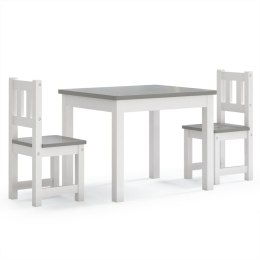  3-cz. zestaw dziecięcy, stolik i krzesła, biało-szare, MDF!