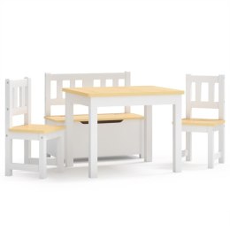  4-cz. zestaw dziecięcy, stolik i krzesła, biało-beżowy, MDF!