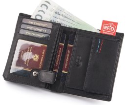 Skórzany portfel męski z zabezpieczeniem antyskimmingowym — Peterson