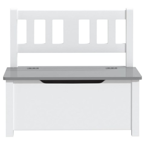  Ławka dla dzieci, ze schowkiem, biało-szara, 60x30x55 cm, MDF Lumarko!